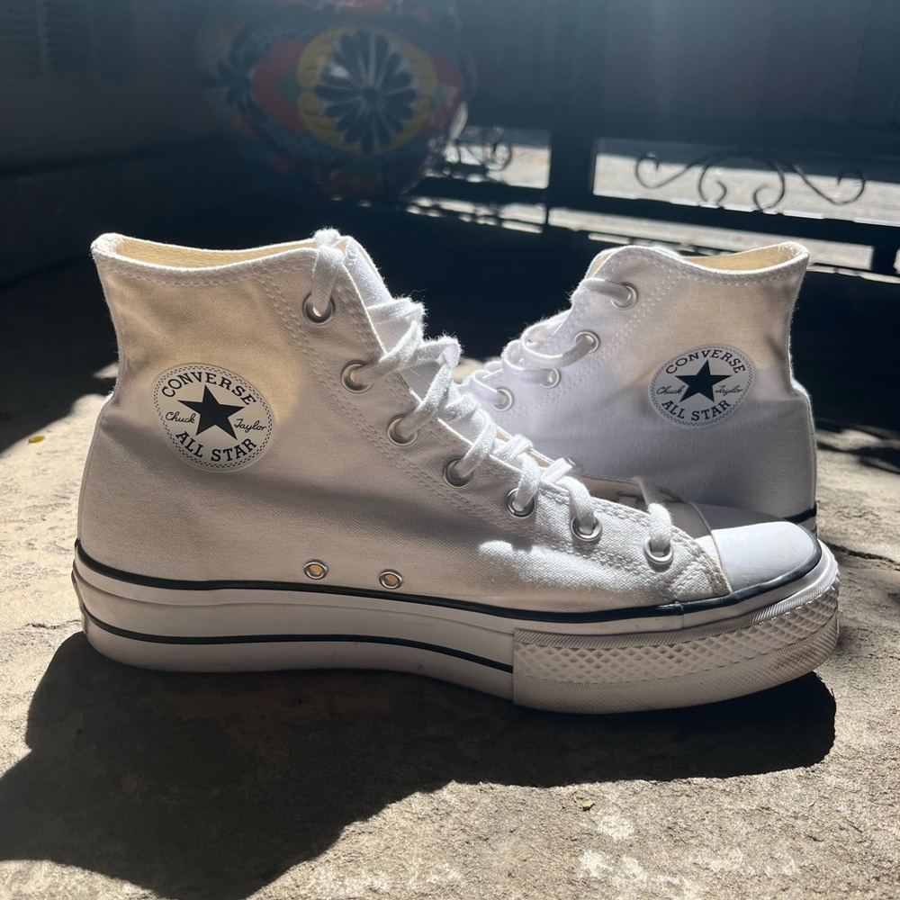 White Platform Converse